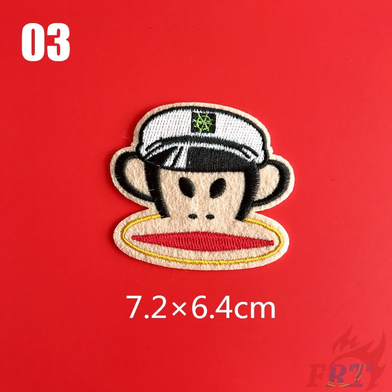 Nhãn ủi thêu hình logo Paul Frank dùng vá quần áo