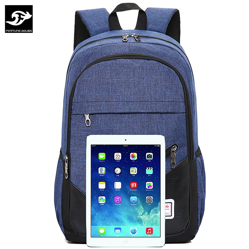 BỘ: BALO Fortune Mouse laptop 16inch đi học, đi làm + Túi đeo chéo ipad + bóp bút B001