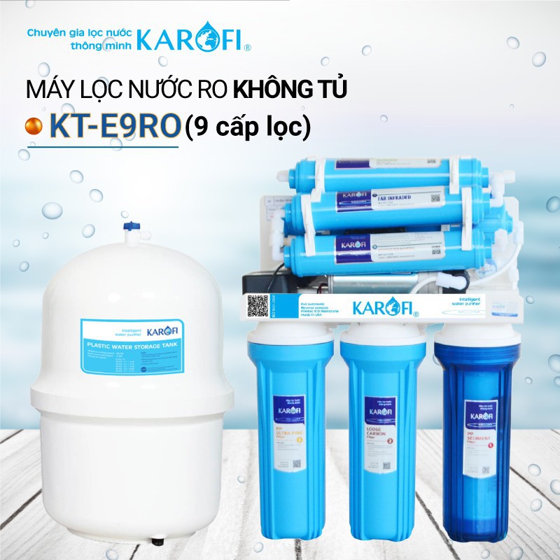 Máy lọc nước RO để gầm, không tủ KAROFI KT-E9RO (9 cấp lọc)