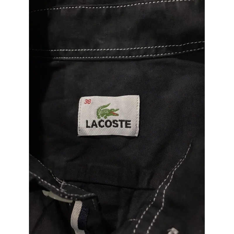 Áo sơ mi dài tay hiệu Lacoste màu đen chính hãng size 95