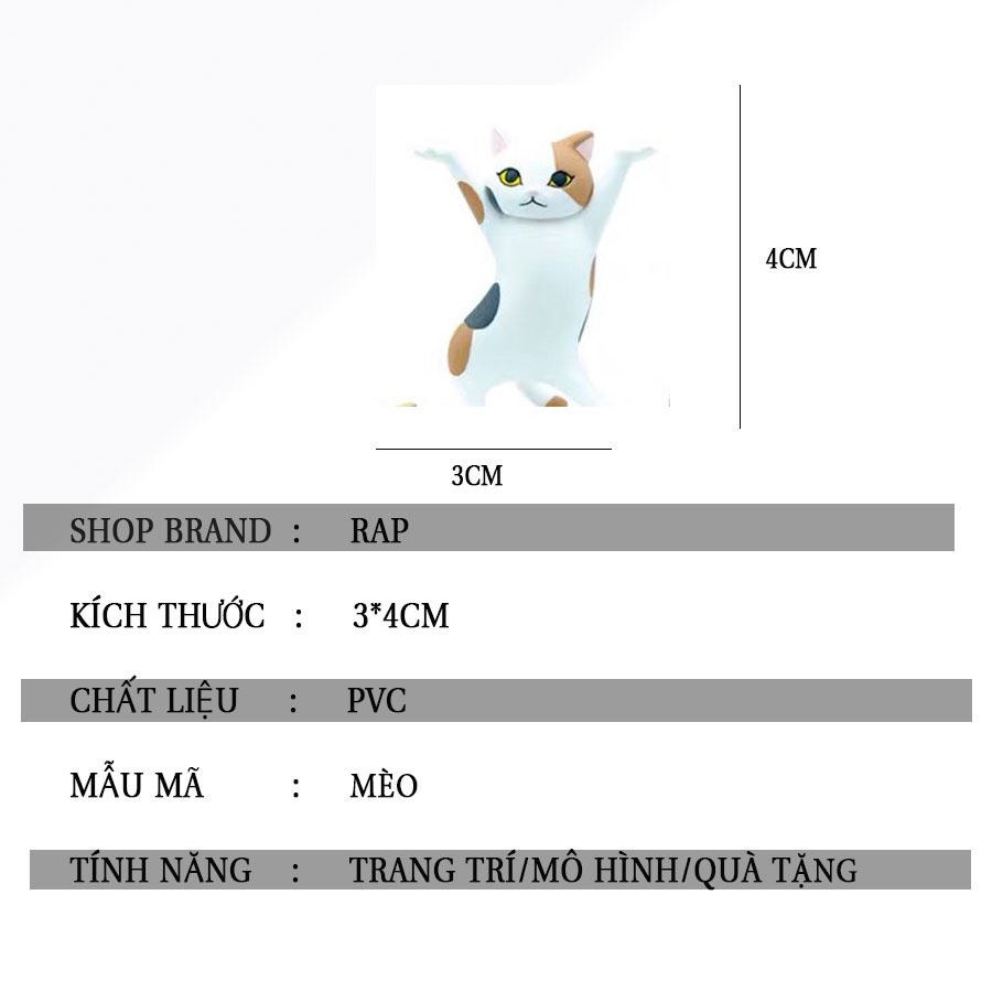 Set 5 mô hình mèo khiêng hòm khiêng đồ mèo mô hình nhảy múa nhiểu biểu cảm dễ thương trang trí tặng kèm hòm - Ráp