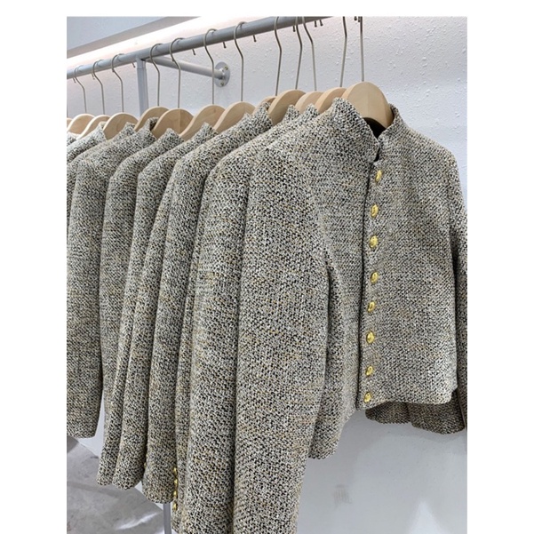 ÁO KHOÁC DẠ TWEED CỔ TRỤ MÙA ĐÔNG SANG TRỌNG THANH LỊCH