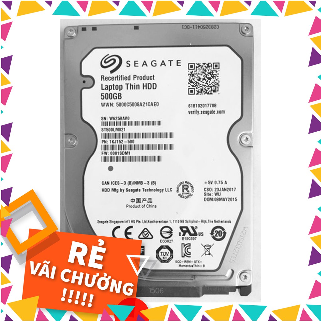 HDD Laptop SEAGATE 500GB Sata 2.5" Momentus Thin Slim 7mm (BH 24T)