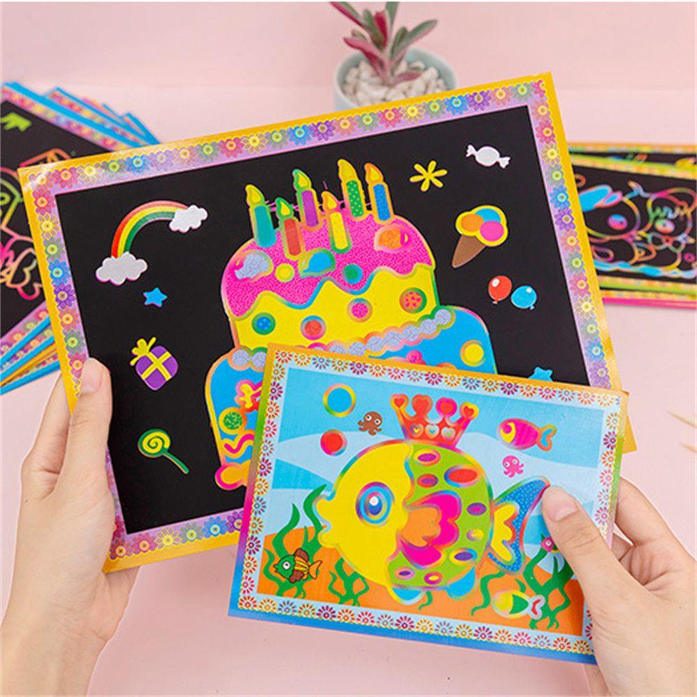 ANEMONE Set 5 Sách Vẽ Tranh Bằng Giấy Nhiều Màu Sắc Giáo Dục Sớm Cho Bé