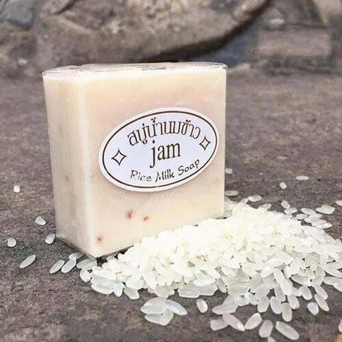 Xà phòng trắng da cám gạo thái lan Jam Rice Milk Soap Whitening Herbal Soap