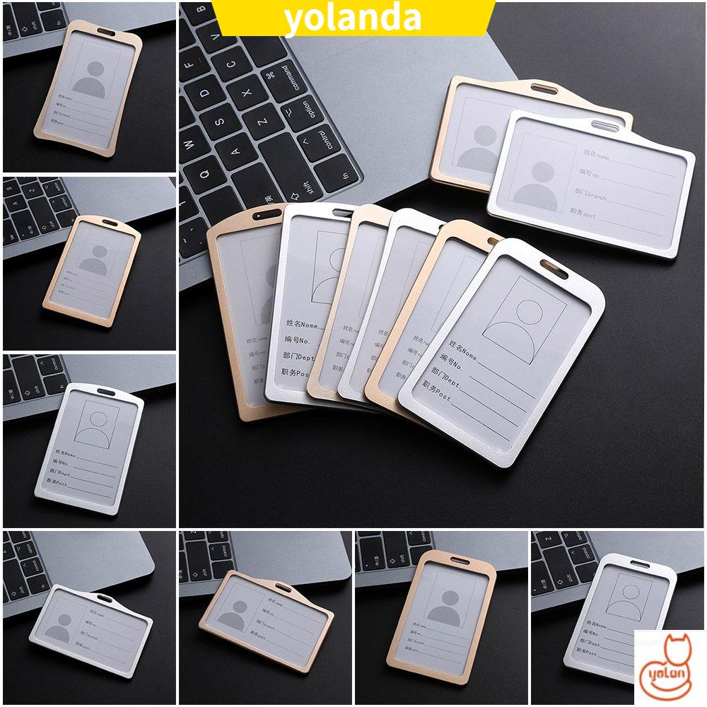 ☆YOLA☆ Exhibition Work Card Holders Tag ID Business Case Name Card Vertical New Office School Metal Aluminum Alloy/Multicolor