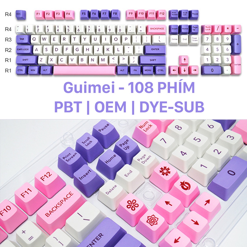 Keycap mẫu GameBoy, NES, Coral Sea,Shimmer, Match,... chất liệu PBT, Profile OEM &amp; XDA, in Dye-Sub (Chỉ có bộ nút phím)