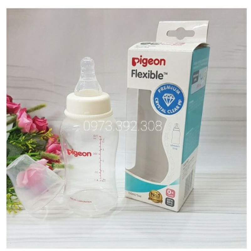 Bình Sữa Cổ Hẹp Pigeon PP Streamline150ml/250ml