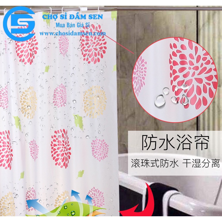 Rèm Nhà Tắm Chống Thấm Nước Cao Cấp Gọn Nhẹ Vải Nhựa Chống Nước 100% Màn Che Cửa G300-RemNT .Giao màu ngẫu nhiên