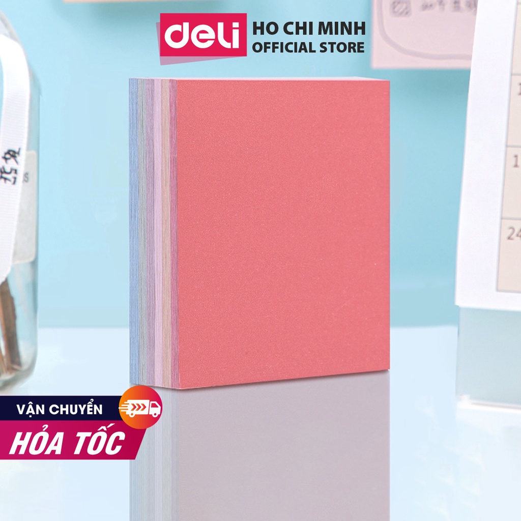 [Mã LIFEDELI20K5 giảm 20K đơn 0Đ] Giấy note nhắn 6 màu cho bullet journal học sinh Deli - 21553