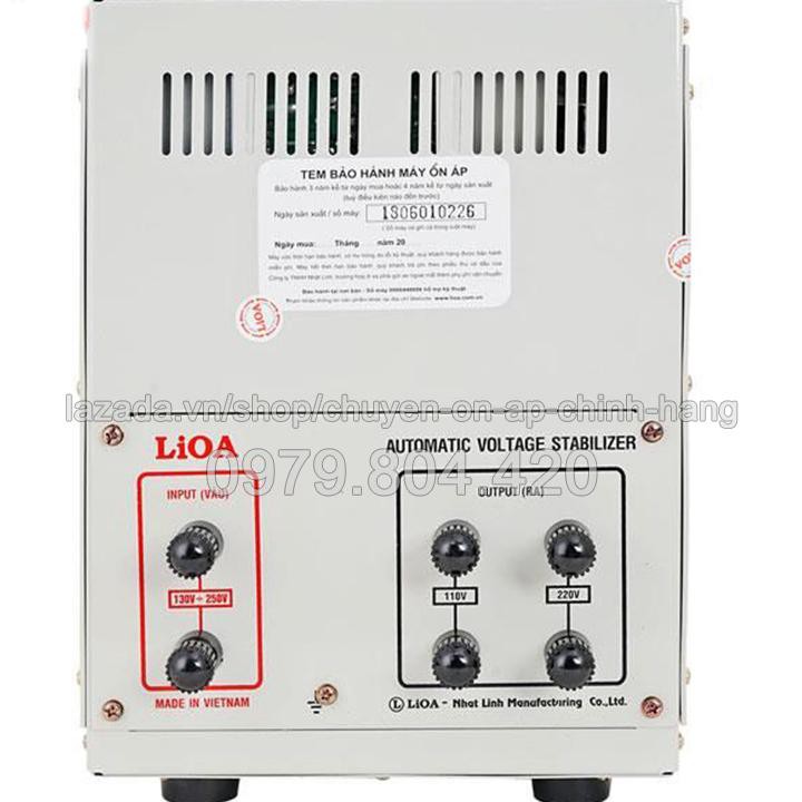 Ổn Áp Lioa 3KVA 1 Pha Dải 130-250V, Thế Hệ II 100% Dây Đồng