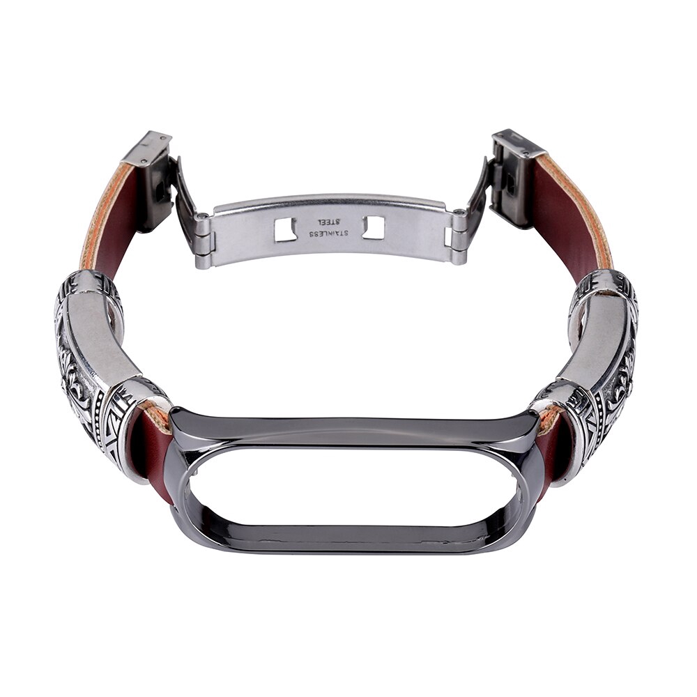 Dây Đeo Kim Loại Hai Nút Họa Tiết Bướm retro Cho Đồng Hồ Thông Minh xiaomi mi band 4 / 5 / 6 / 7 / 8