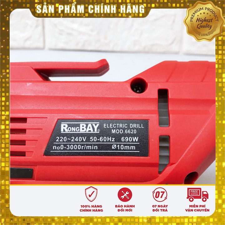 [ FREE SHIP ] MÁY KHOAN Điện RONGBAY Công nghệ Việt có chỉnh tốc, độ lõi đồng máy bắn vít khoan sắt gỗ