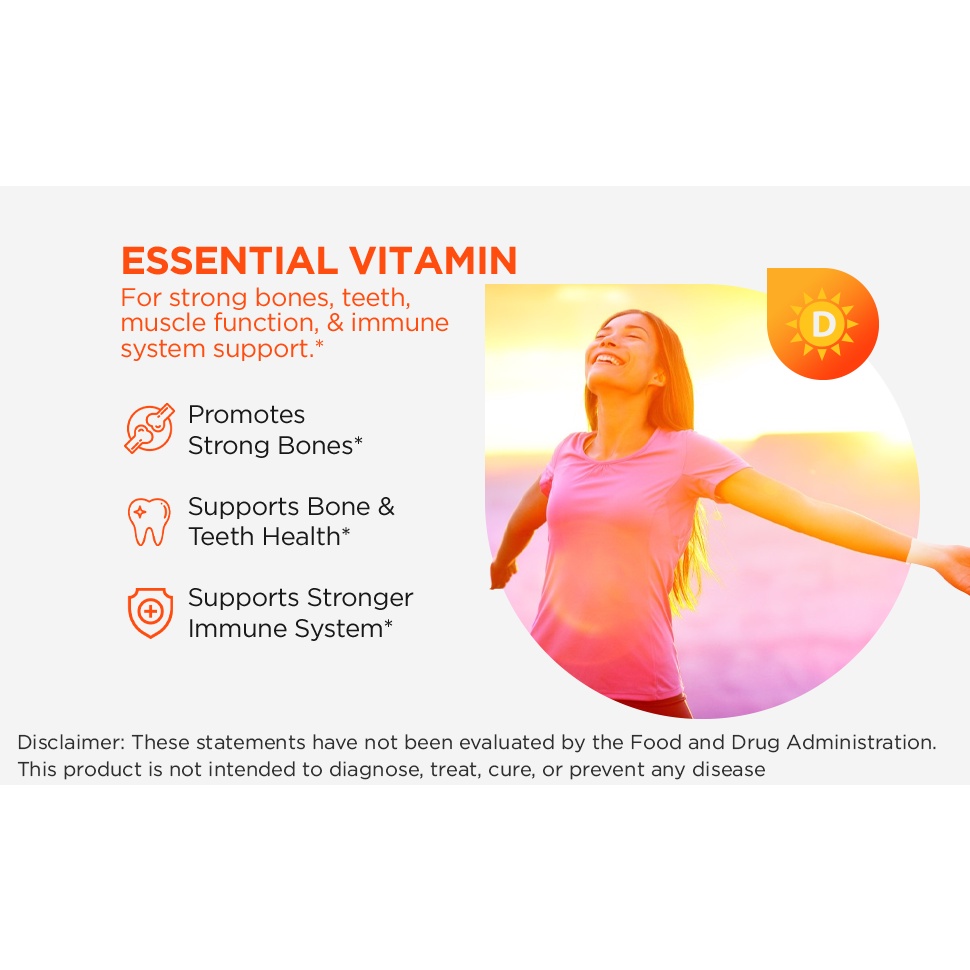 Organic Vitamin D3 High Potency 50.000 IU - 60 viên Mỹ - Tăng sức đề kháng, giúp xương và răng chắc khỏe