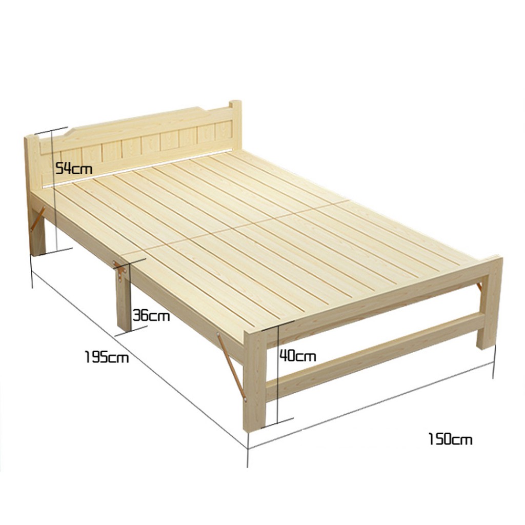 Giường xếp gỗ thông xếp gọn 150cm- giường ngủ gấp gọn