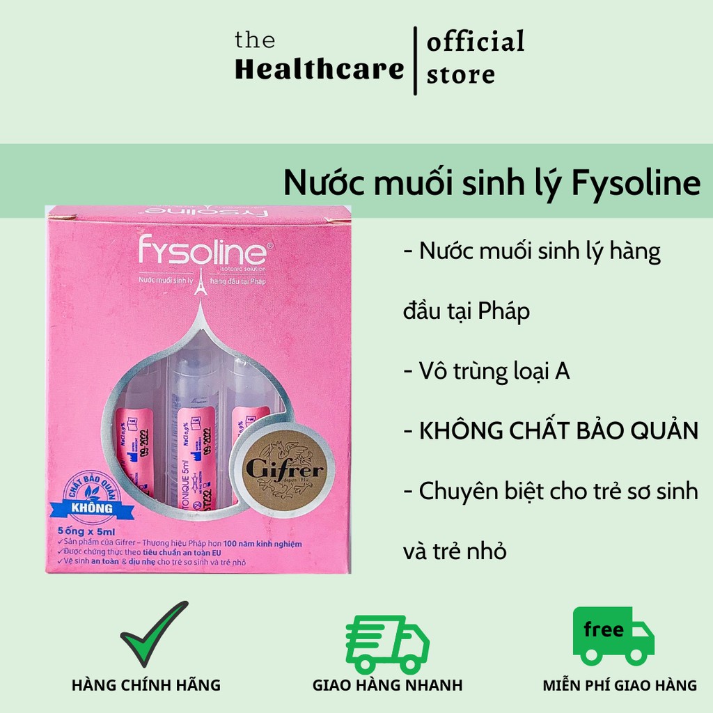 Nước muối sinh lý Fysoline ống hồng đẳng trương hộp 5 ống x 5ml