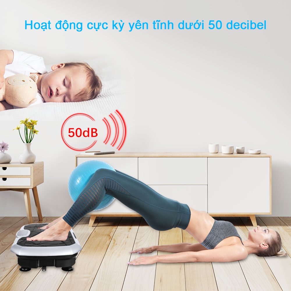 OneTwoFit  Máy tập thể thao rung Thiết bị tại nhà có nhạc Bluetooth  Máy rung lắc toàn thân cao cấp OT0354