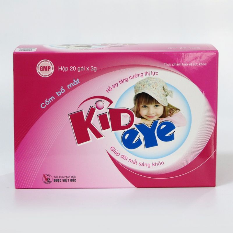 Combo 2 hộp Cốm bổ mắt KID EYE hộp 20 gói hỗ trợ tăng cường thị lực cho bé