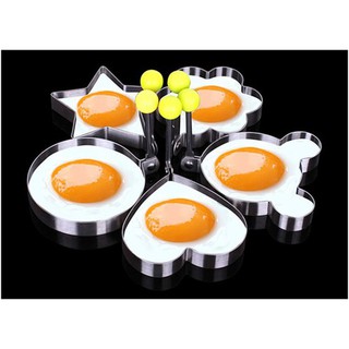 Bộ 4 Khuôn Inox Chiên Trứng Ốp La Nhỏ Gọn Nhiều Hình Dễ Thương Cho Bé