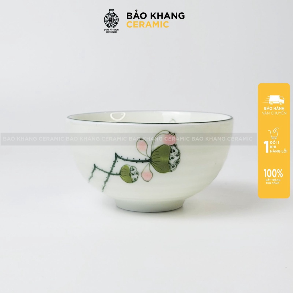 Chén sứ - bát ăn dặm họa tiết vẽ tay thủ công Gốm Sứ Bát Tràng