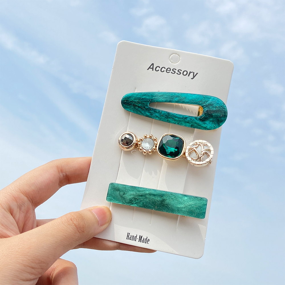 Set 8 kẹp tóc nhiều kiểu dáng đính ngọc trai nhân tạo hợp thời trang cho nữ