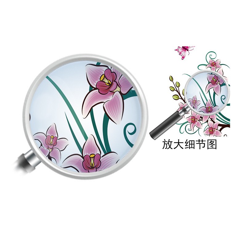 Decal dán kính cao cấp - Hoa Ly Hồng nhánh cong ( 60x116 )
