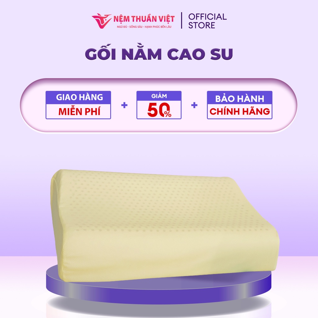 Gối Nằm Cao Su Thuần Việt Lượn Sóng Cao Cấp, 100% Thiên Nhiên, Kháng Khuẩn, Chống Đau Mỏi Vai Gáy