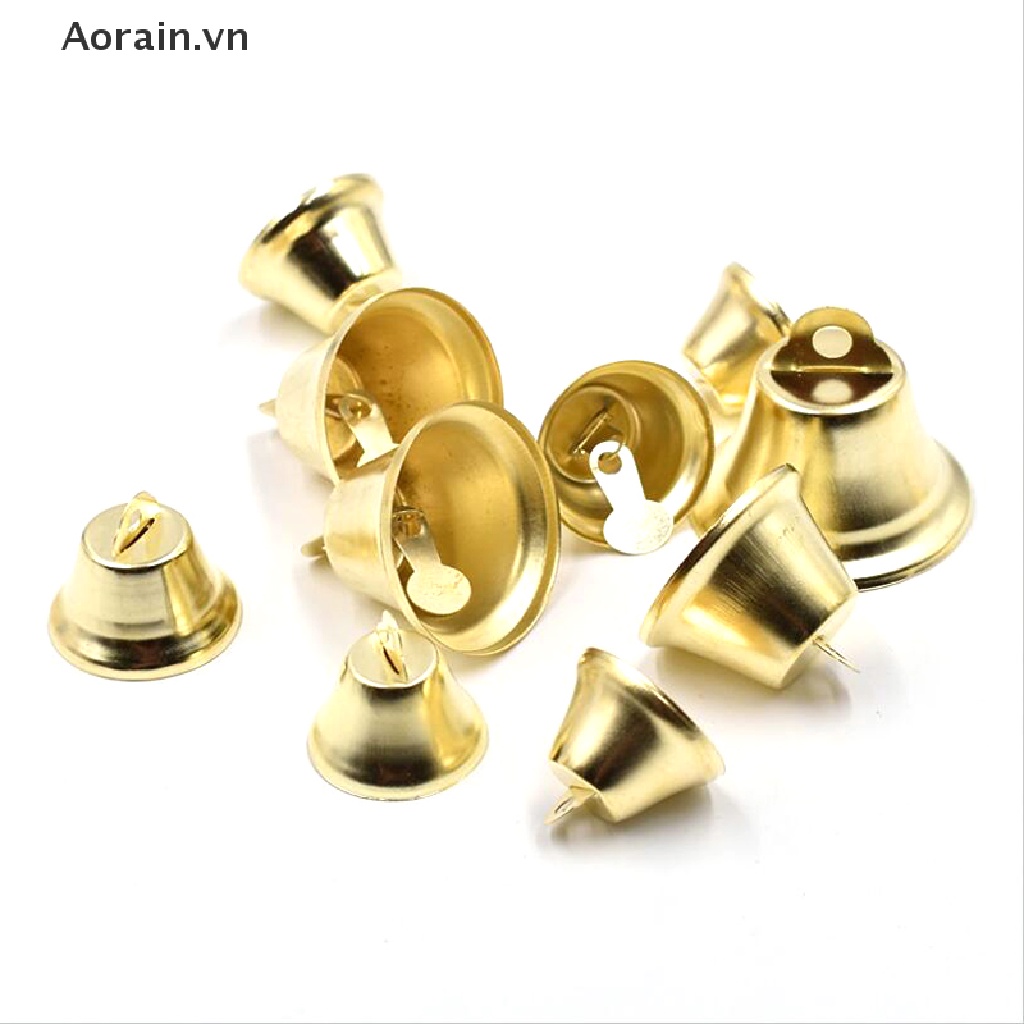 Set 10 chuông nhỏ bằng kim loại trang trí cây thông giáng sinh