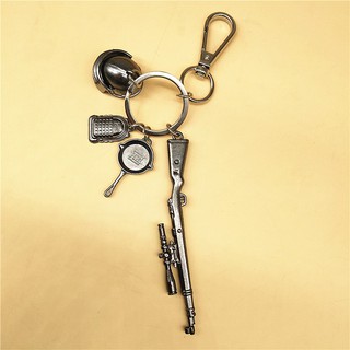 Bộ Móc Khóa PUBG 4 Món Kar98 Lớn (Chảo, K98, Balo, Mũ 3)