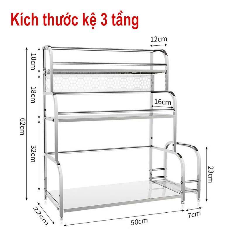 Kệ Đựng Gia Vị, Kệ Gia Vị Nhà Bếp Inox Không Gỉ Đa Năng Tiện Lợi titan.st