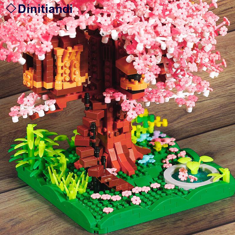 💥Sẵn sàng giao hàng🌈Tương thích với Lego Cherry Blossom Tree House Boys and Girls Câu đố Lắp ráp Khối xây dựng Đồ chơi