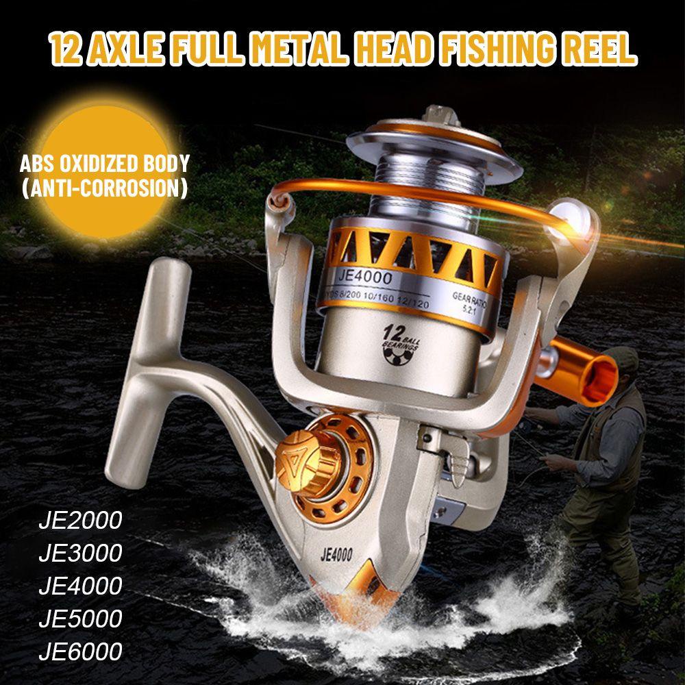 Máy Câu Cá Bằng Kim Loại 12 Axes JE2000 Chất Lượng Cao