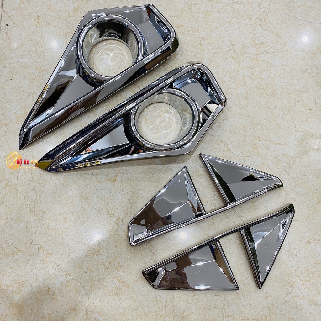 Ốp viền đèn gầm trước sau xe Toyota VELOZ 2022-2023, Chất liệu nhựa ABS Mạ crom cao cấp