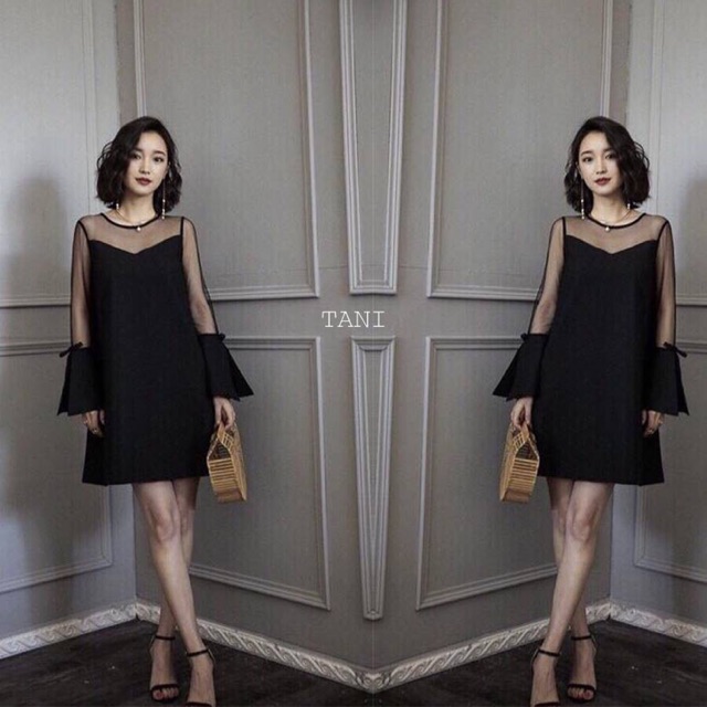 Đầm suông phối lưới Tani