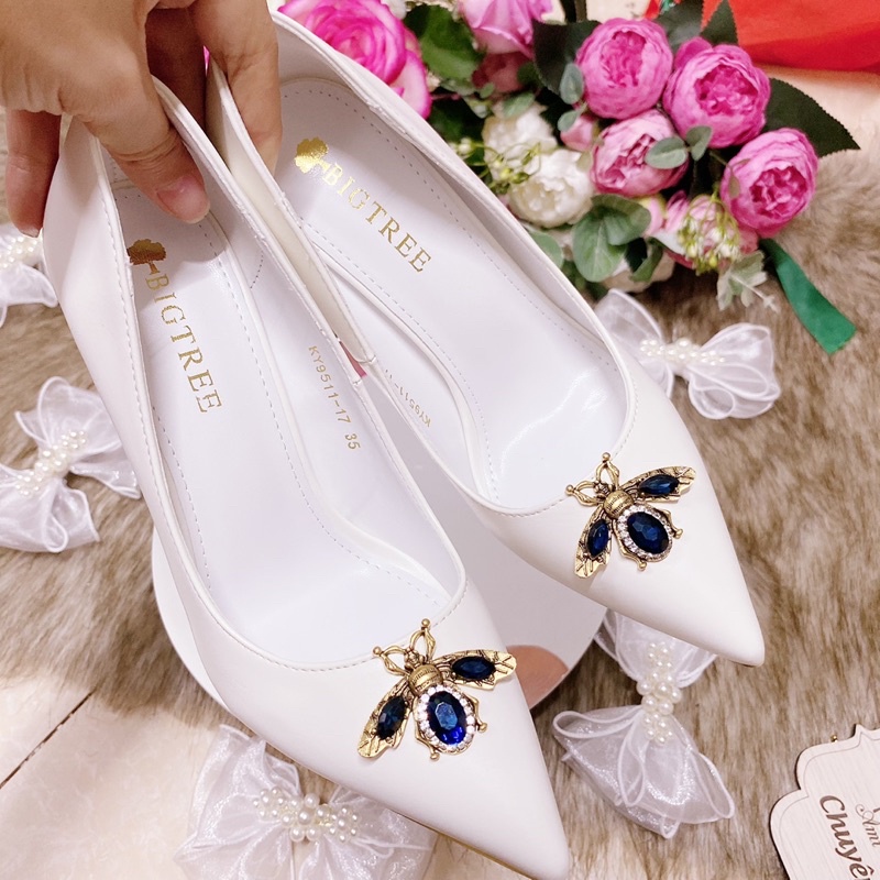 GIÀY CƯỚI THIẾT KẾ ĐÁ ONG CAO CẤP CÓ SẴN  (là mẫu tkế thủ công vui lòng chắc chắn trước khi đặt hàng)