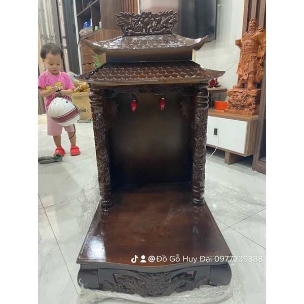 Bàn thờ thần tài 36, 41cm gỗ pơmu