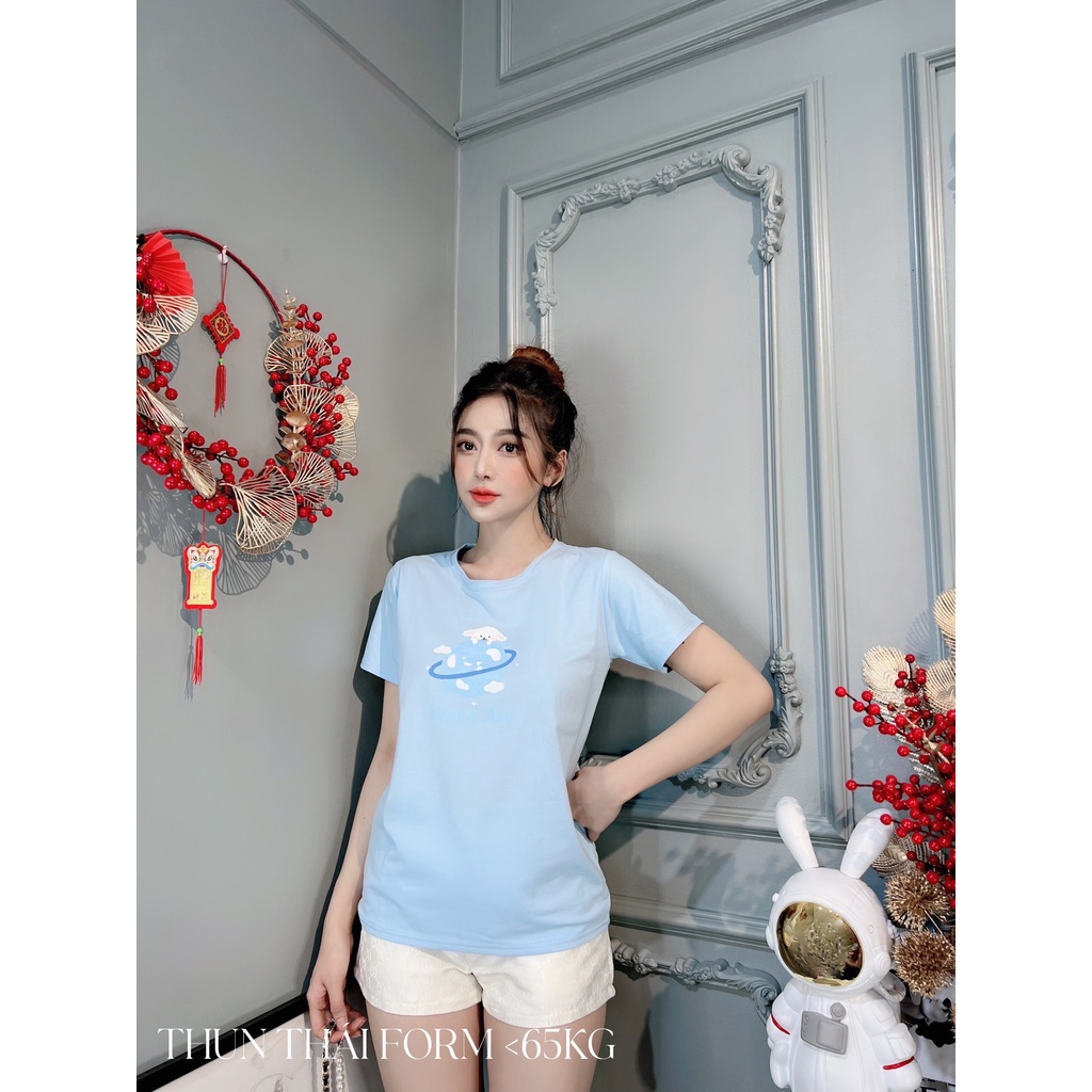 ÁO THUN NỮ CAO CẤP - THUN THÁI SIÊU ĐẸP ( FORM DƯỚI 65KG) MÀU XANH