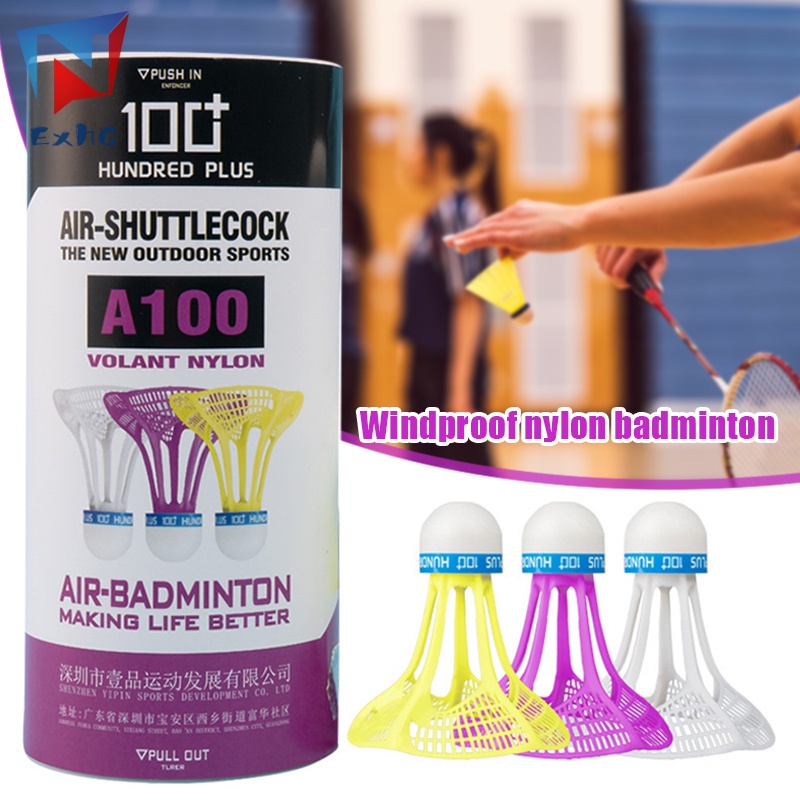 Bộ 3 Quả Cầu Lông Bằng Nylon Chống Gió Dùng Luyện Tập Ngoài Trời
