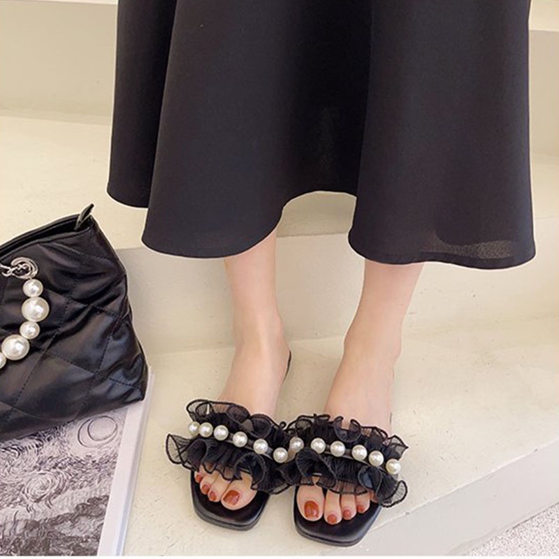 Dép Nữ Đế Bằng Hở Ngón Thời Trang Phong Cách Hàn Quốc Cá Tính