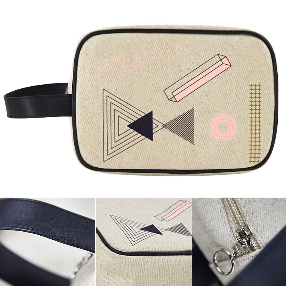 Túi Vải Lanh Đựng Mỹ Phẩm Có Khóa Kéo Đa Năng Tiện Dụng Khi Đi Du Lịch