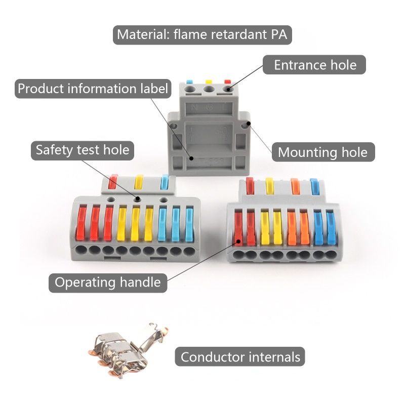 Set 5 Đầu Nối Dây Cáp 4 Trong 8 Connec