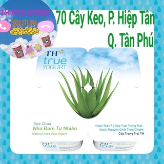 Sữa chua ăn th true yogurt nha đam lốc 4 hộp x 100g - sữa chua nha đam th truemilk true milk hộp 100g × 4