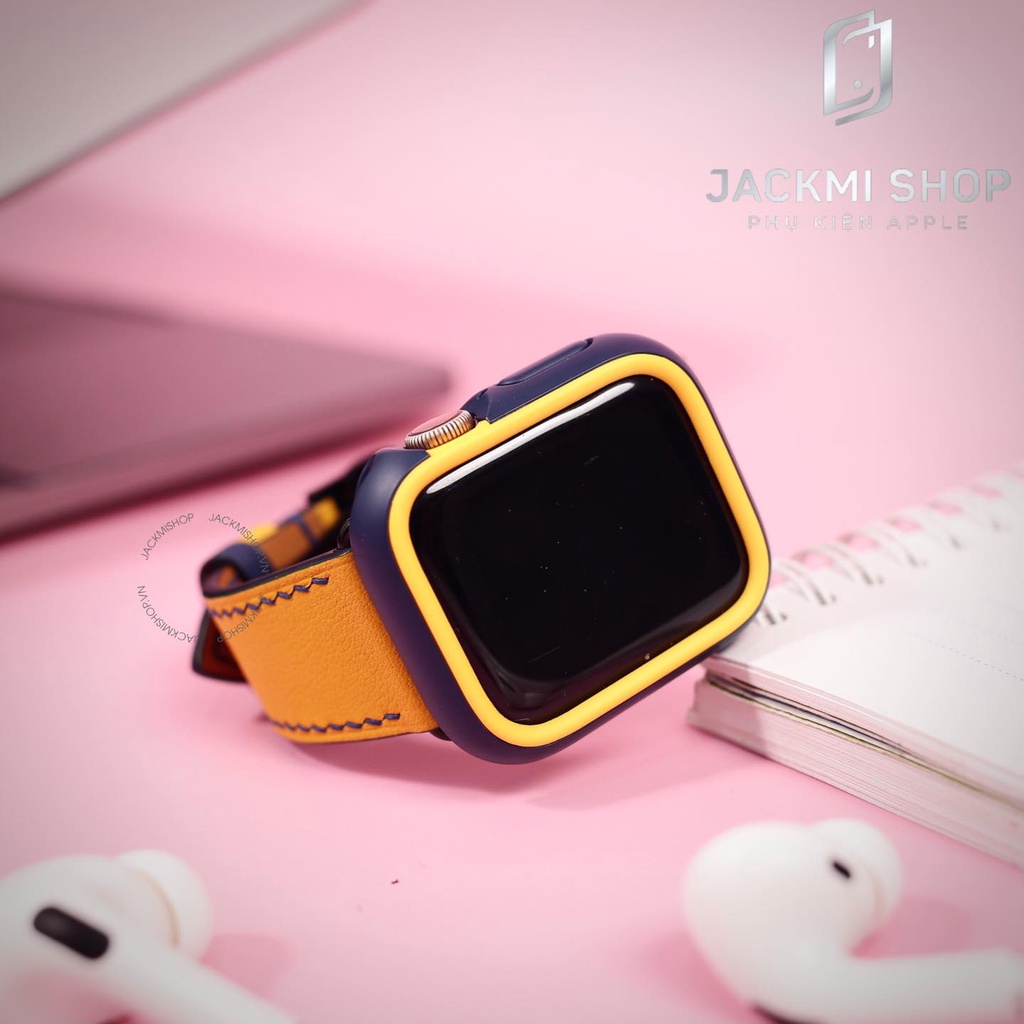 [COMBO 2 MÓN] DÂY DA BÊ SWIFT KHÓA BƯỚM CHO APPLE WATCH + ỐP VIỀN RHINOSHIELD CHO APPLE WATCH (DÂY DA BẢO HÀNH 1 NĂM)