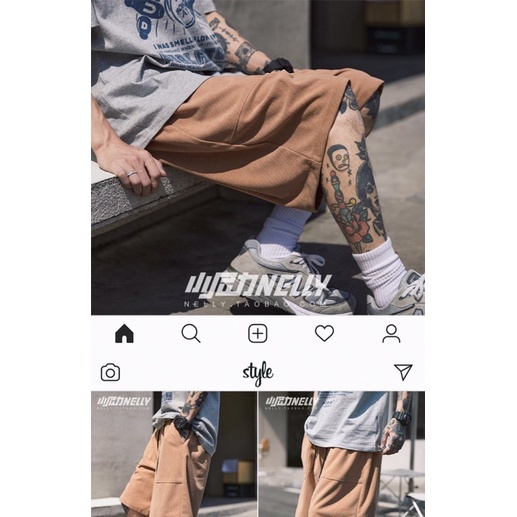 Quần đùi nelly nỉ chất dày dặn sale (có sẵn) vân dọc trơn