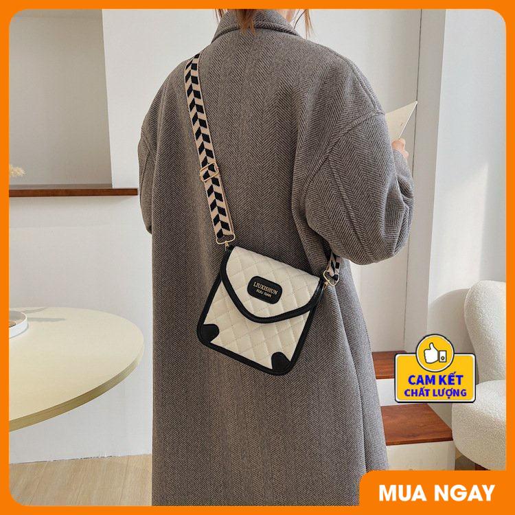 Túi đeo chéo nữ LIUXISHUN cao cấp kiểu dáng sọc caro dây đeo bản to phong cách thời trang trẻ trung sành điệu ST936