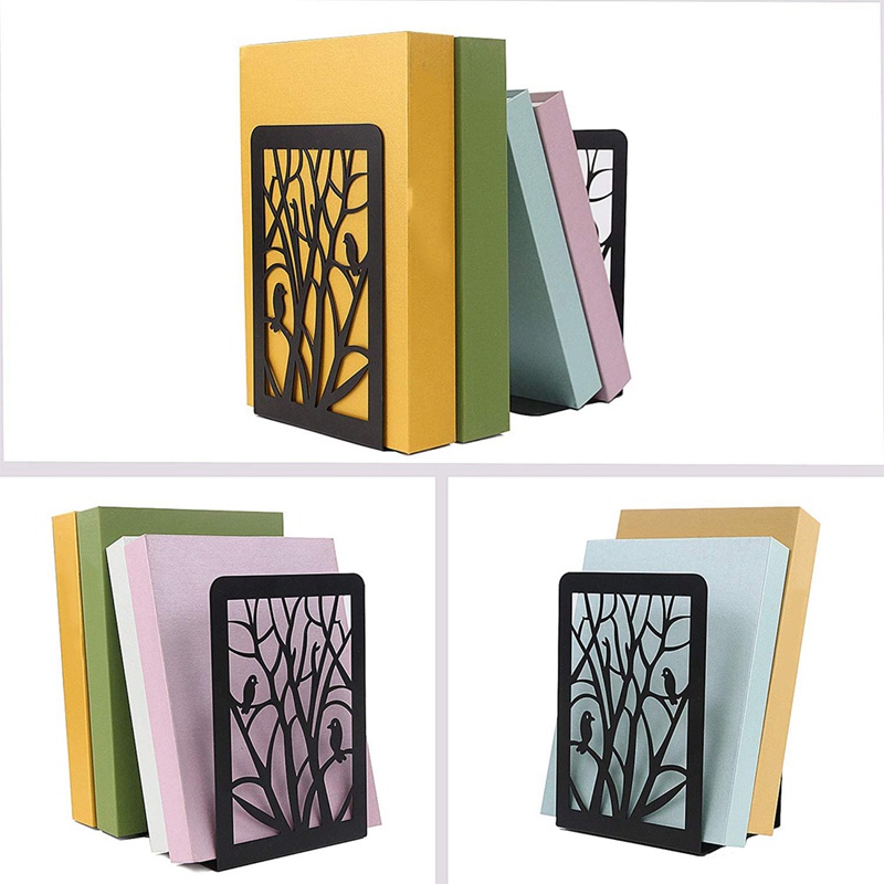 Book Ends, Book Ends for Shees, Decorative Bookends for Books, Bookends for School, Home Or Office (Black, 1 Pair)