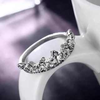 LBBST Nhẫn hình vương miện sang trọng mạ bạc thời trang 20 HGNTD