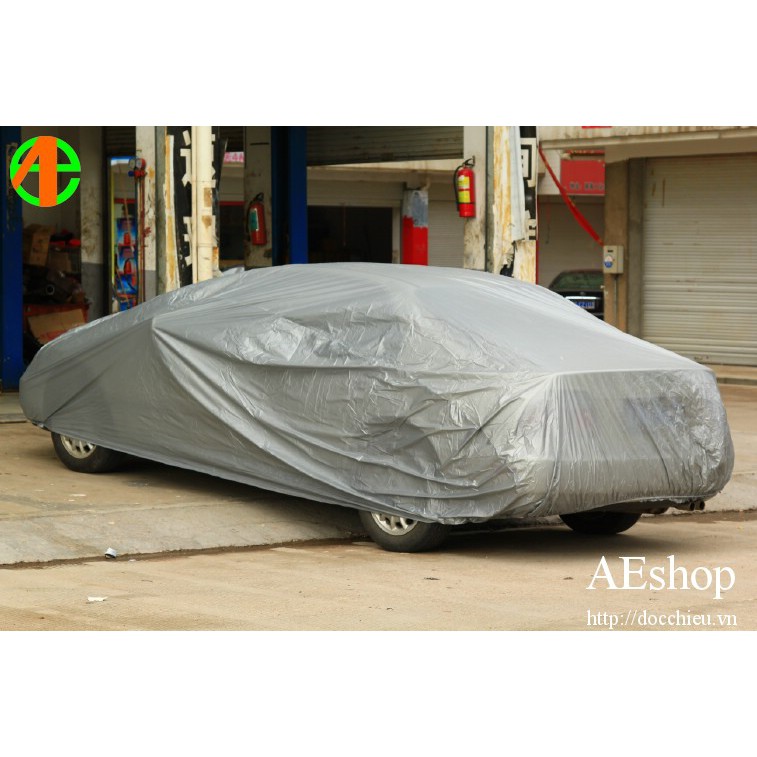 bạt phủ ô tô chống nắng, chống xước xe, áo mưa ô tô màu bạc chất liệu mới PEVA, M,L,XL,XXL