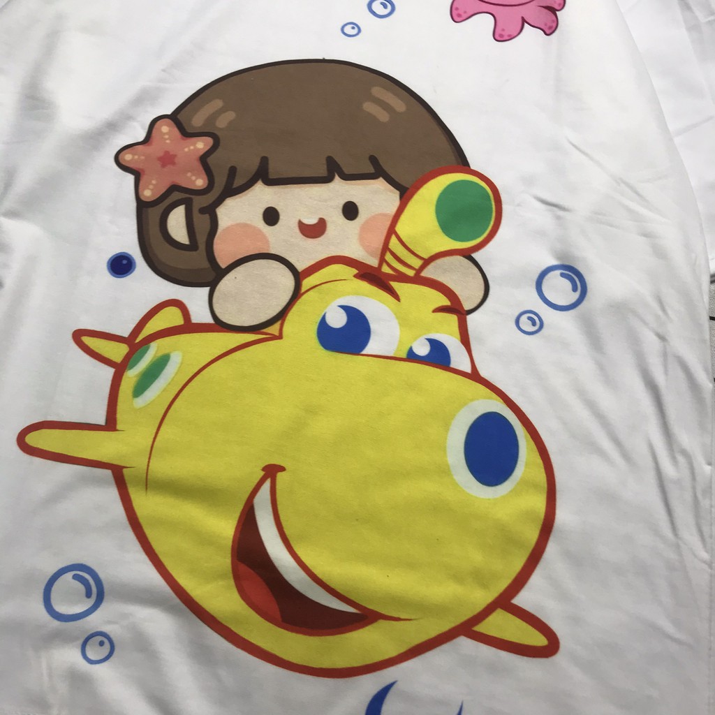 Đồ Bộ Hoạt Hình Unisex Tay Lỡ Baby Shark Lapi VN, Đồ Bộ Cartoon, Freesize, Thun Cotton, Nam Nữ Đều Mặc Được