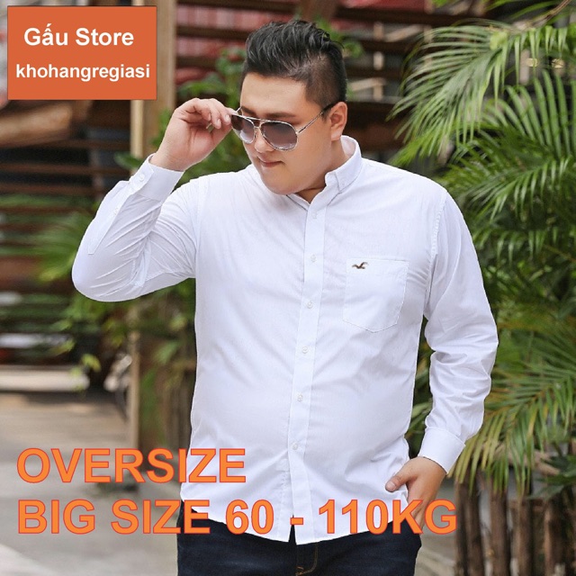 Áo sơ mi nam GẤU 194 cổ thuyền tay dài vải lụa mềm mại, ít nhăn - chuẩn form regular fit sang trọng - Hollister BigSize | BigBuy360 - bigbuy360.vn